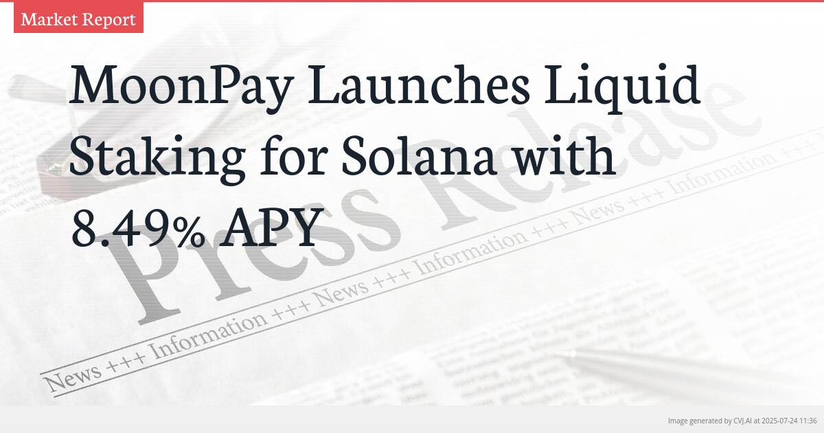 MoonPay Launches Liquid Staking for Solana with 8.49% APY