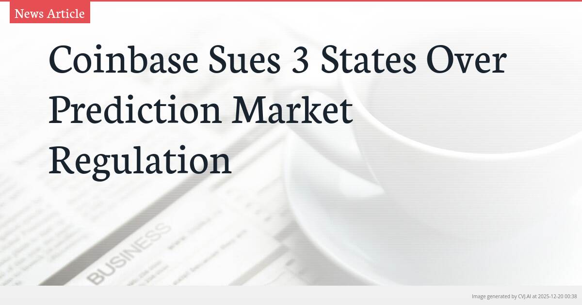Coinbase Sues 3 States Over Prediction Market Regulation