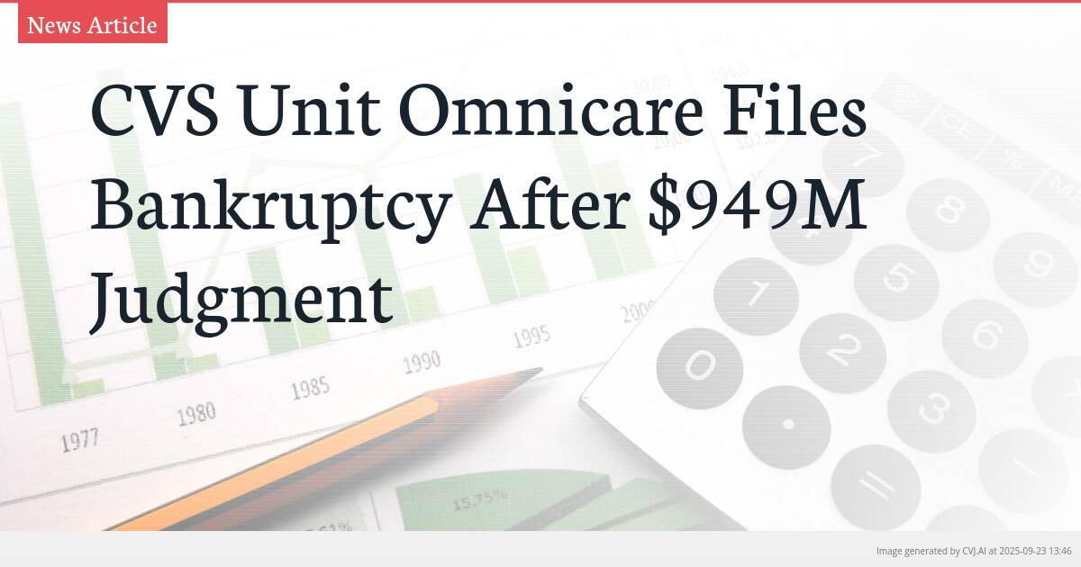 CVS Unit Omnicare Files Bankruptcy After $949M Judgment