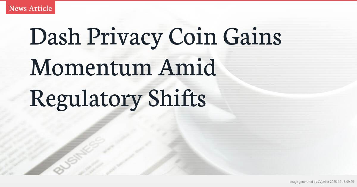 Dash Privacy Coin Gains Momentum Amid Regulatory Shifts