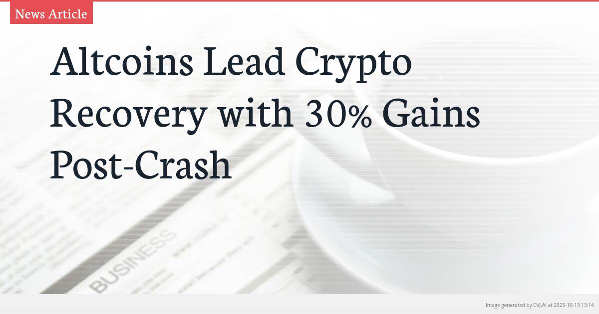 Altcoins Lead Crypto Recovery with 30% Gains Post-Crash