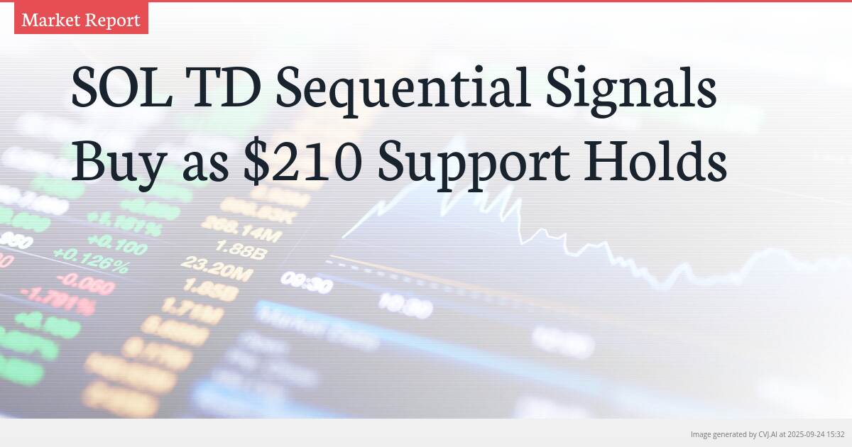 SOL TD Sequential Signals Buy as $210 Support Holds SOL TD Sequential Signals Buy as $210 Support Holds