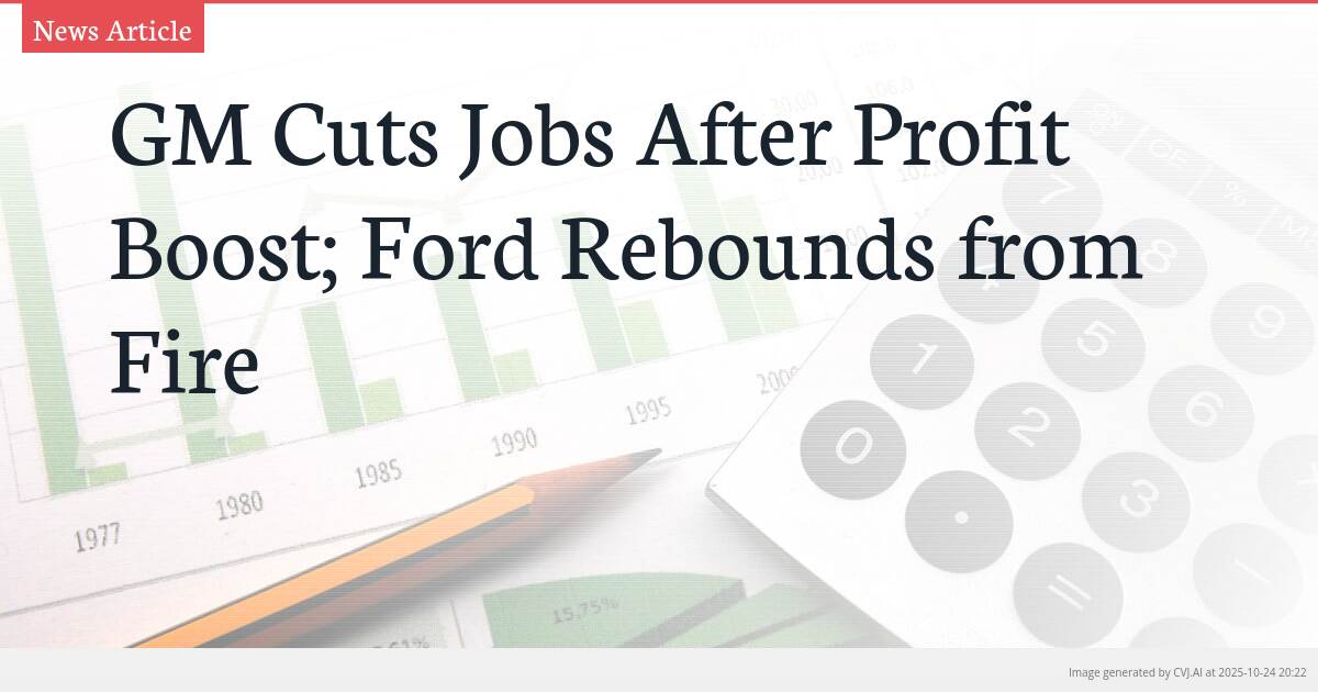 GM Cuts Jobs After Profit Boost; Ford Rebounds from Fire