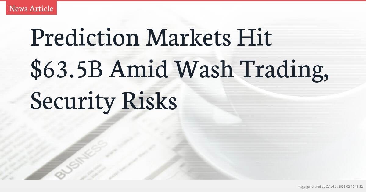 Prediction Markets Hit $63.5B Amid Wash Trading, Security Risks