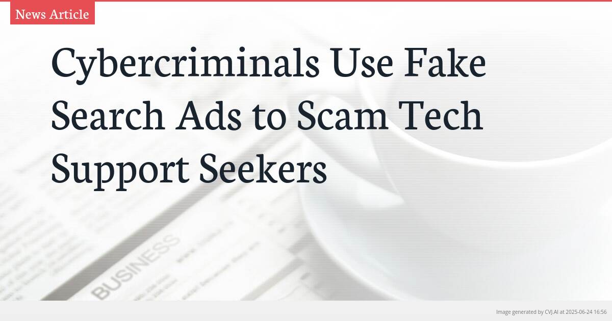 Cybercriminals Use Fake Search Ads to Scam Tech Support Seekers