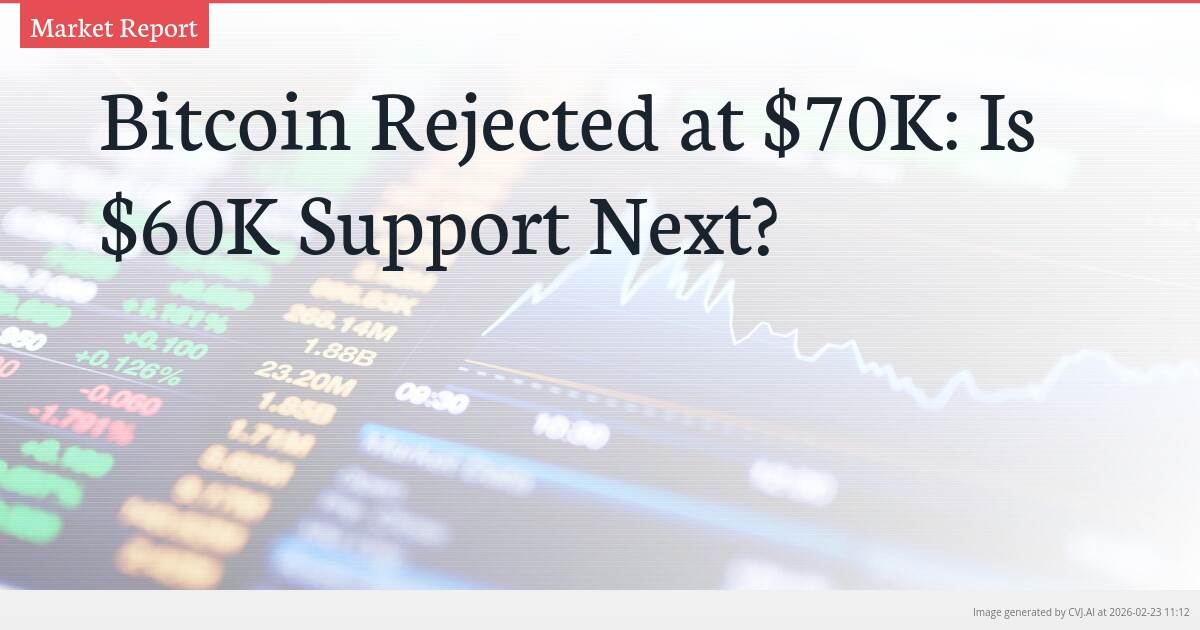 Bitcoin Rejected at $70K: Is $60K Support Next?