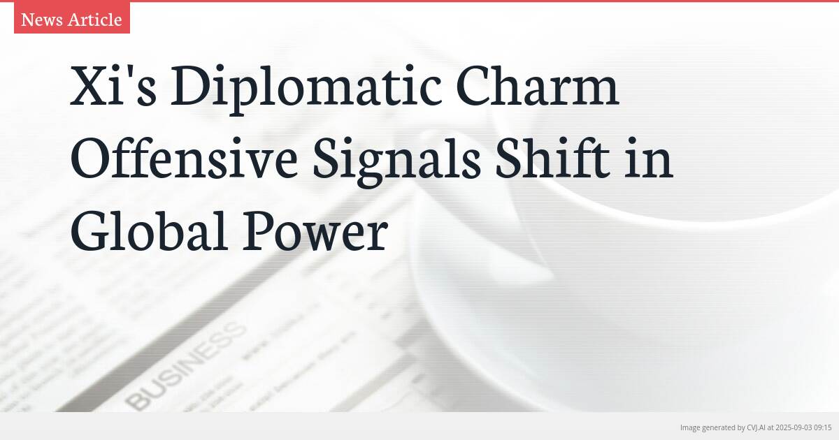 Xi’s Diplomatic Charm Offensive Signals Shift in Global Power