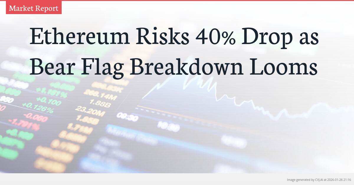 Ethereum Risks 40% Drop as Bear Flag Breakdown Looms