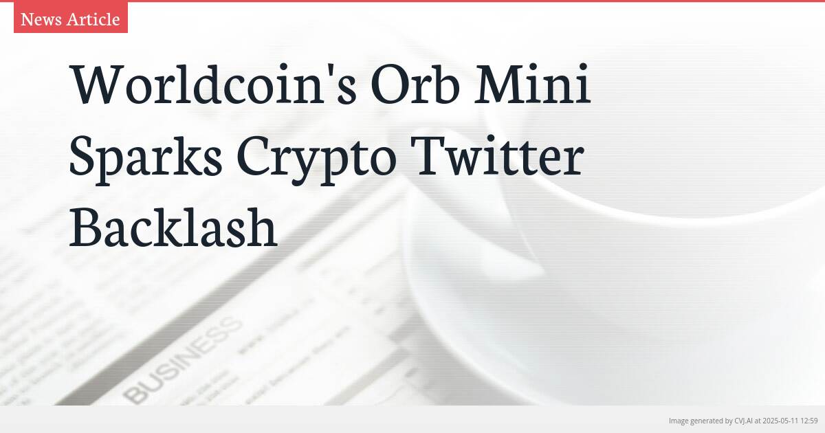 Worldcoin’s Orb Mini Sparks Crypto Twitter Backlash