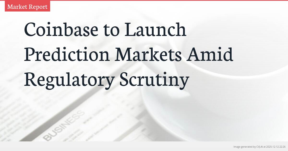 Coinbase to Launch Prediction Markets Amid Regulatory Scrutiny