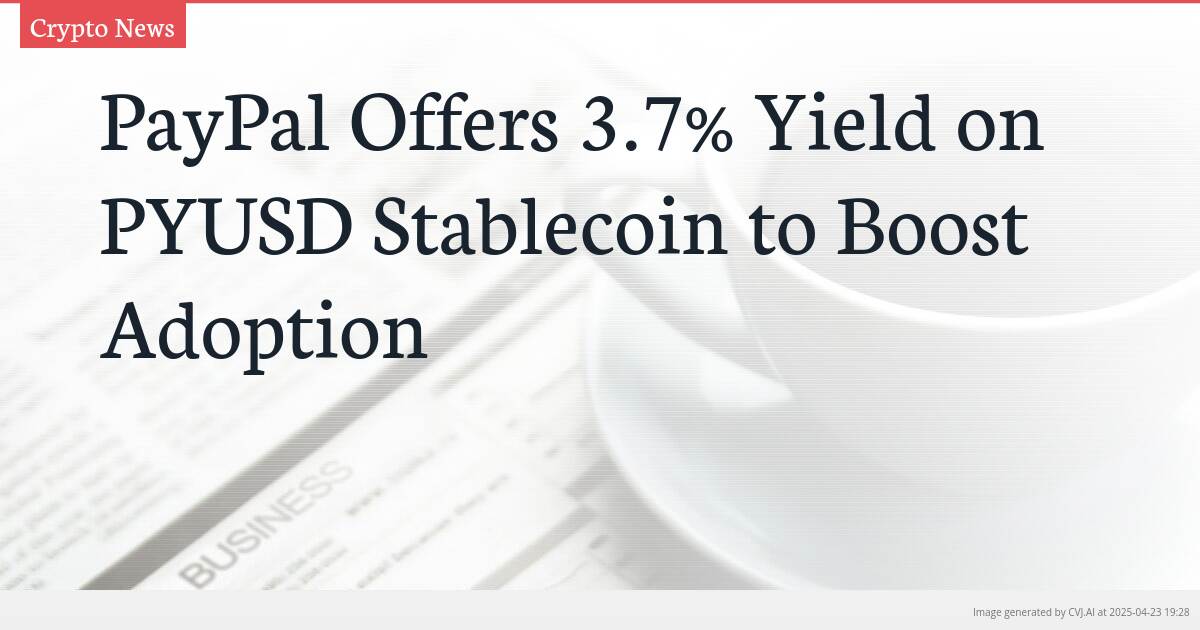 PayPal Offers 3.7% Yield on PYUSD Stablecoin to Boost Adoption
