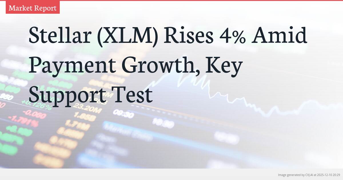 Stellar (XLM) Rises 4% Amid Payment Growth, Key Support Test
