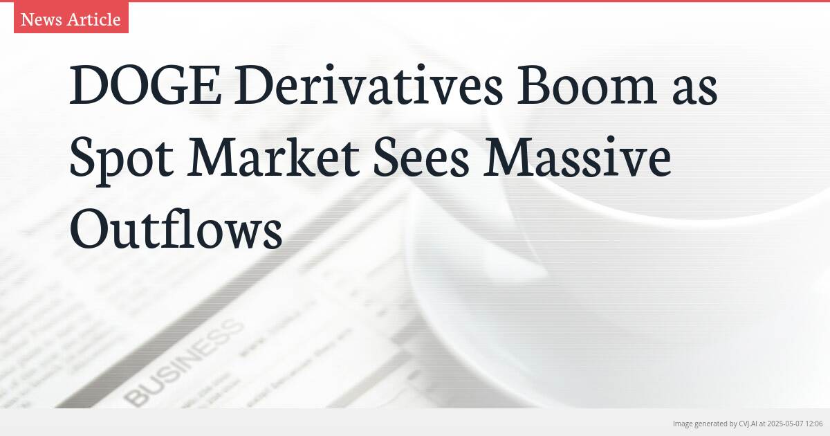 DOGE Derivatives Boom as Spot Market Sees Massive Outflows