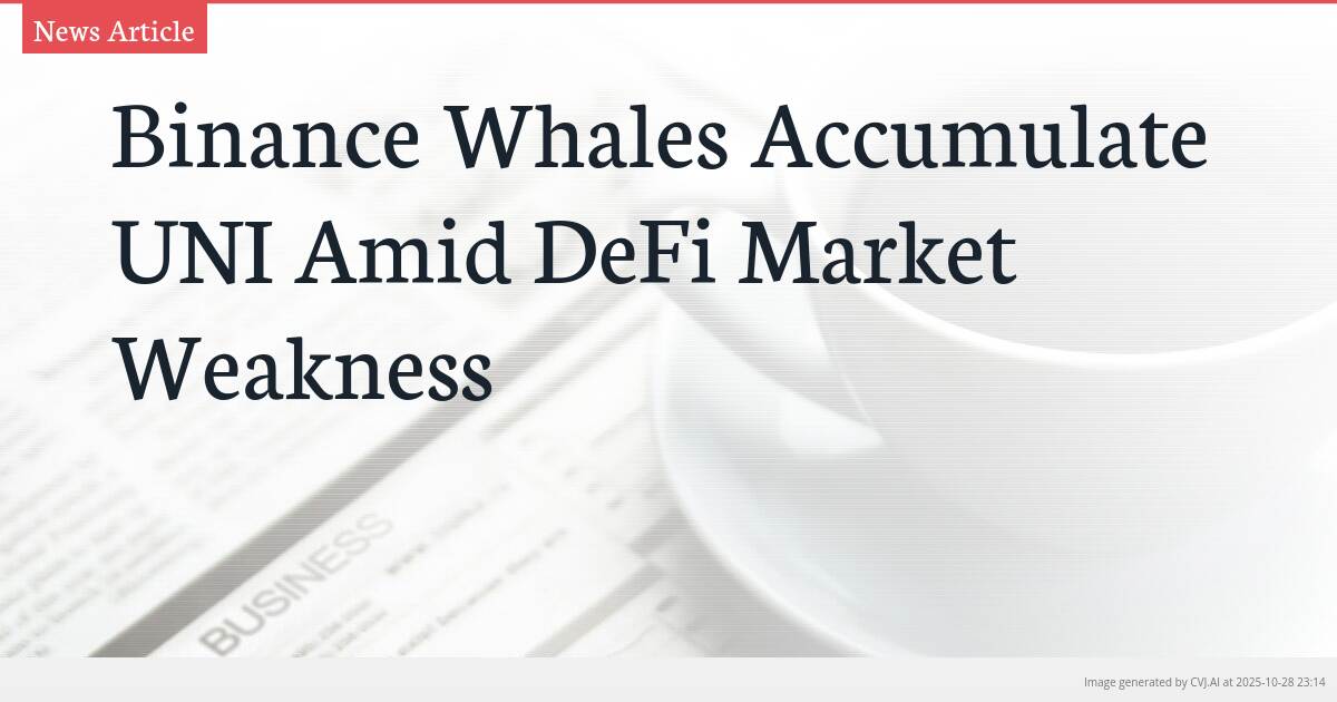 Binance Whales Accumulate UNI Amid DeFi Market Weakness Binance Whales Accumulate UNI Amid DeFi Market Weakness