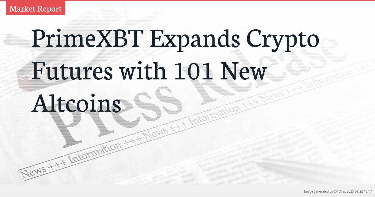 PrimeXBT Expands Crypto Futures with 101 New Altcoins