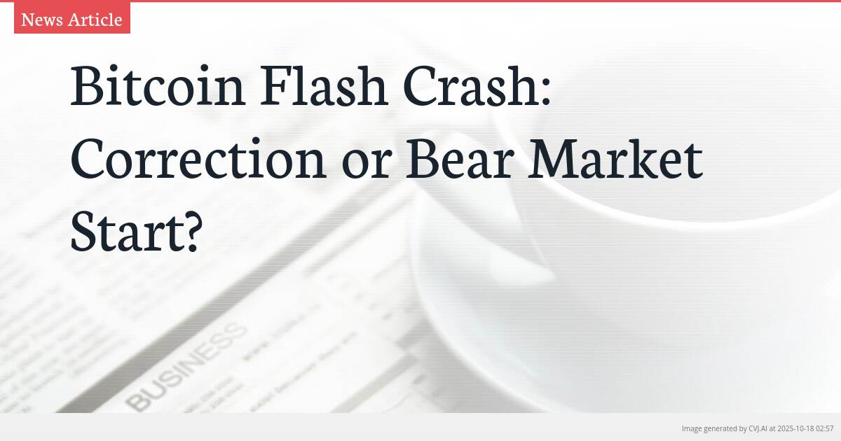 Bitcoin Flash Crash: Correction or Bear Market Start?