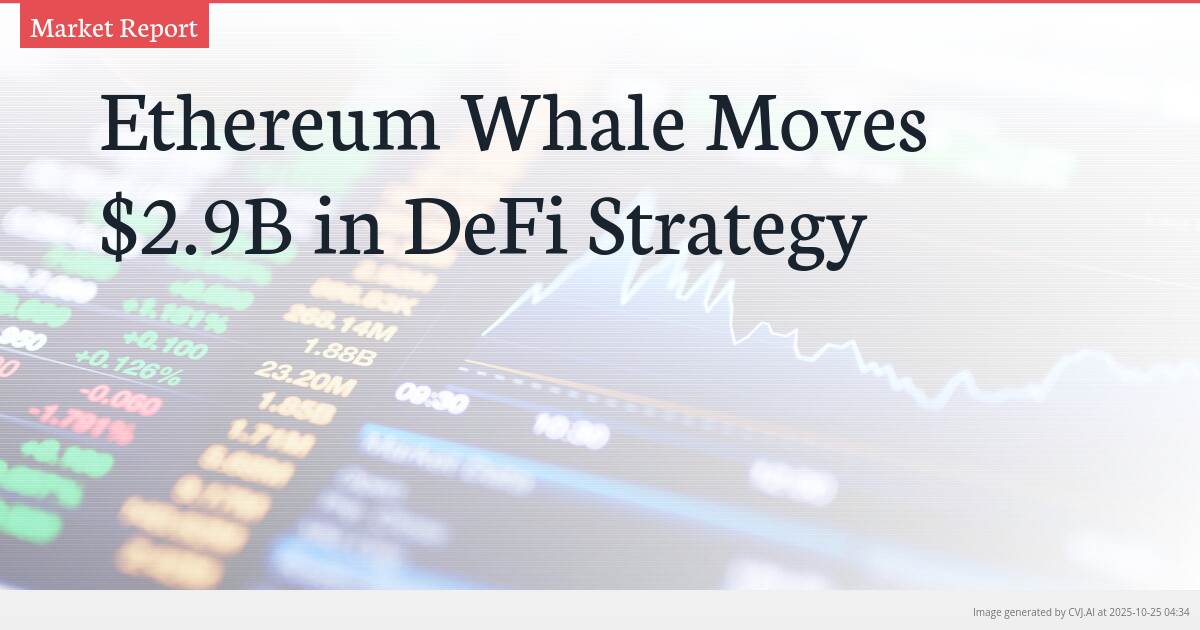 Ethereum Whale Moves $2.9B in DeFi Strategy Ethereum Whale Moves $2.9B in DeFi Strategy