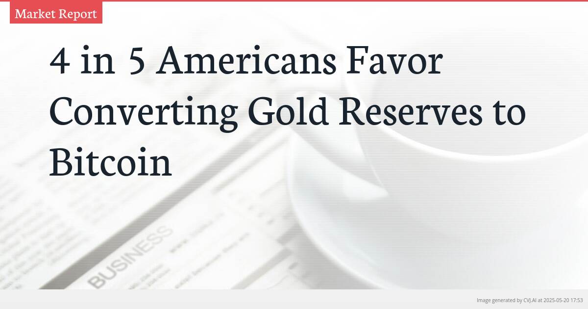 4 in 5 Americans Favor Converting Gold Reserves to Bitcoin
