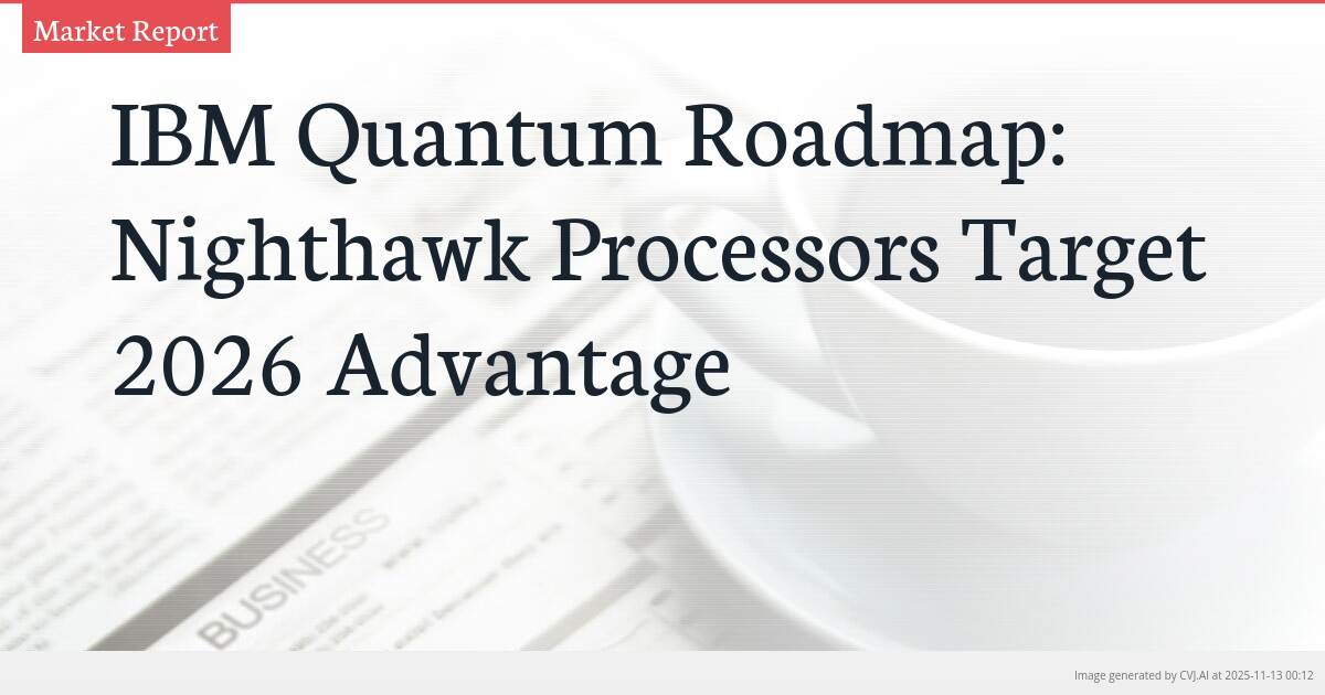 IBM Quantum Roadmap: Nighthawk Processors Target 2026 Advantage