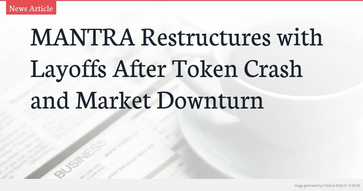 MANTRA Restructures with Layoffs After Token Crash and Market Downturn