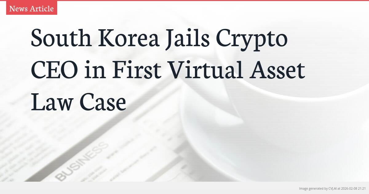 South Korea Jails Crypto CEO in First Virtual Asset Law Case