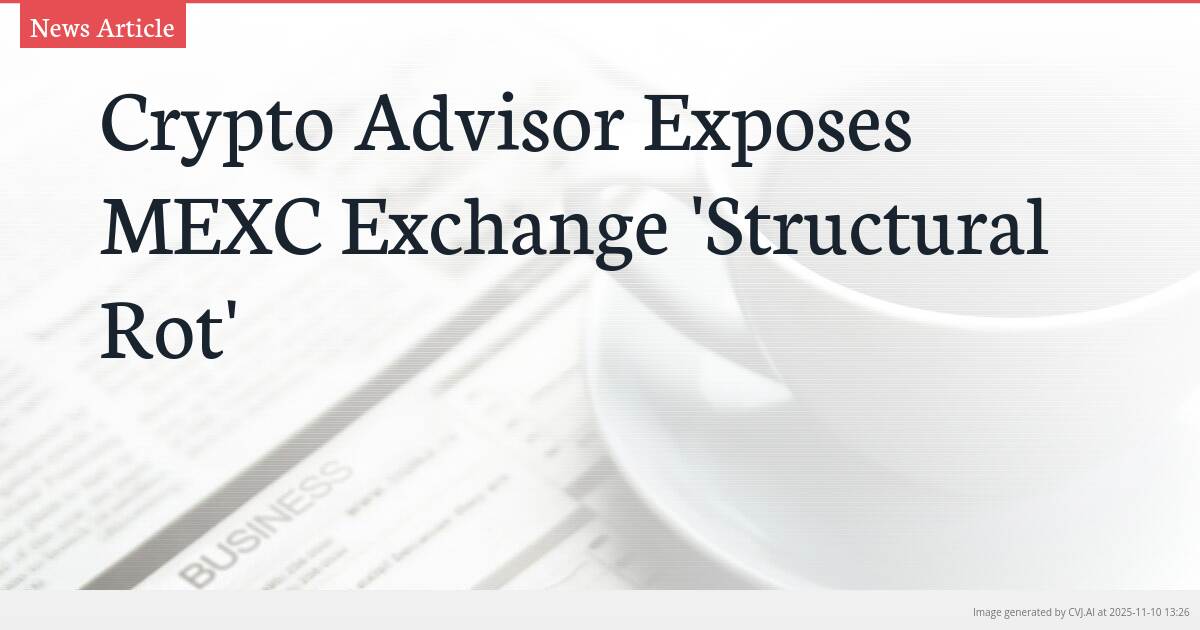 Crypto Advisor Exposes MEXC Exchange ‘Structural Rot’