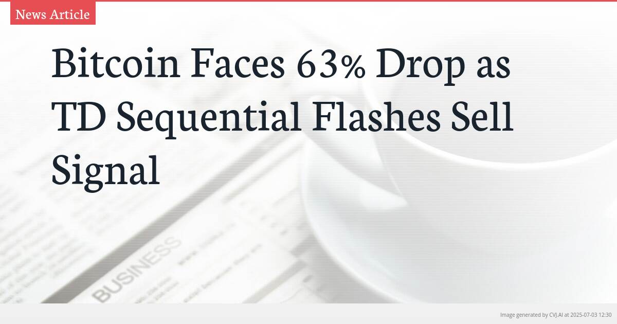 Bitcoin Faces 63% Drop as TD Sequential Flashes Sell Signal