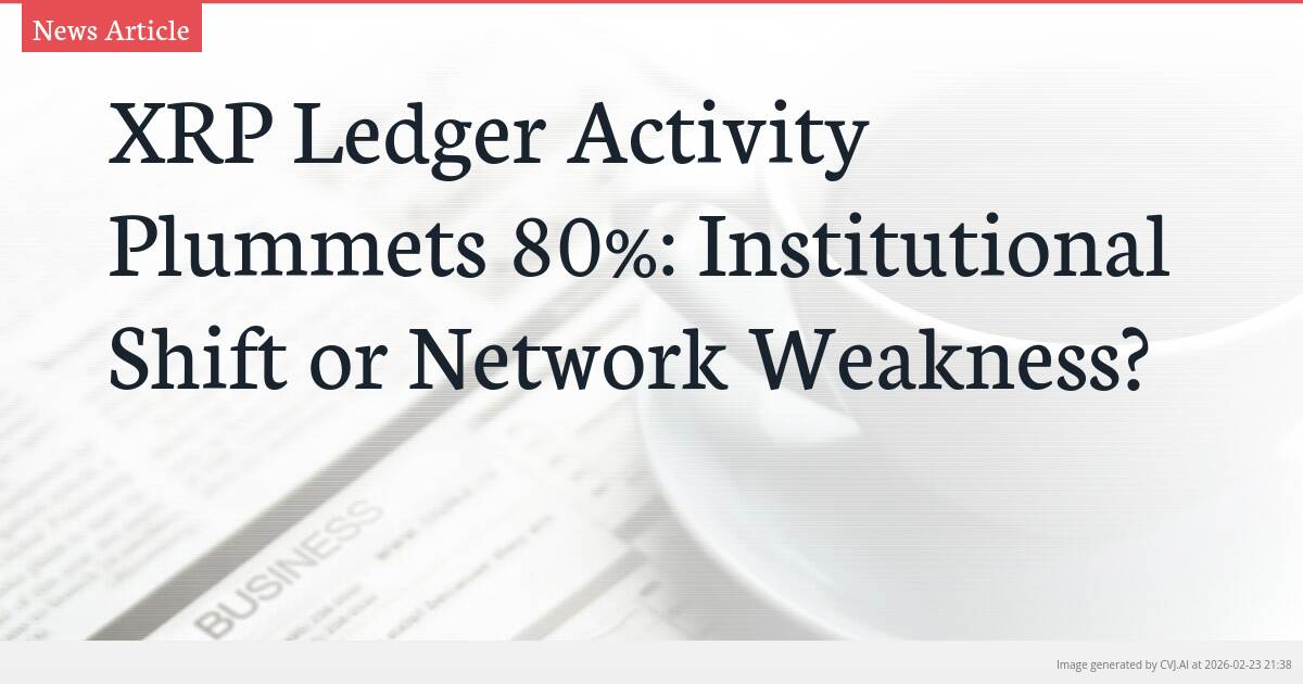 XRP Ledger Activity Plummets 80%: Institutional Shift or Network Weakness?
