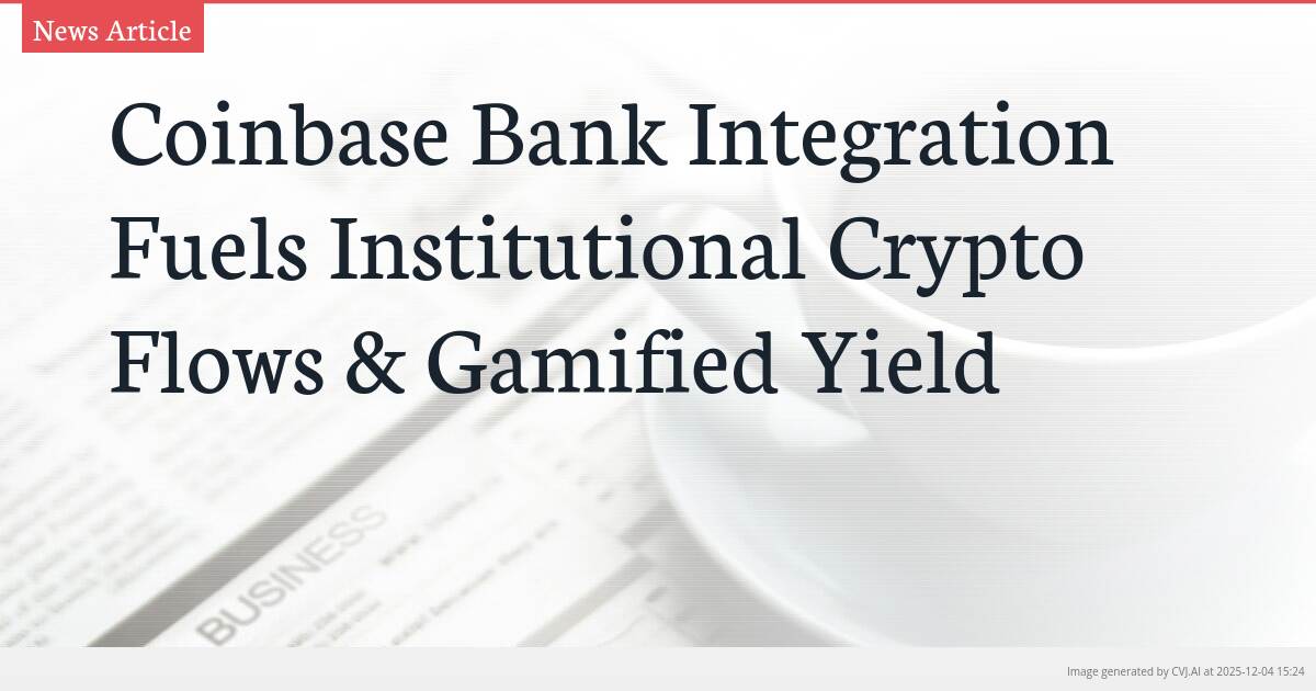 Coinbase Bank Integration Fuels Institutional Crypto Flows & Gamified Yield