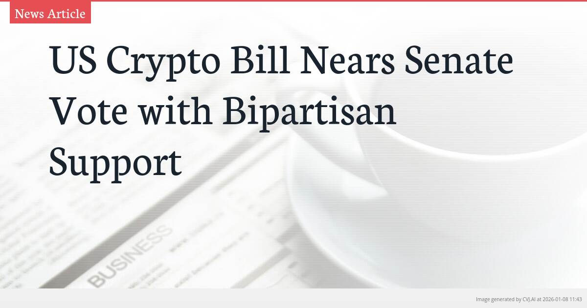 US Crypto Bill Nears Senate Vote with Bipartisan Support