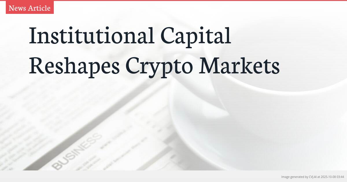 Institutional Capital Reshapes Crypto Markets Institutional Capital Reshapes Crypto Markets