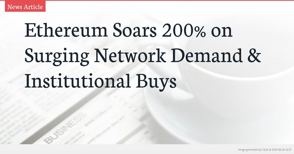 Ethereum Soars 200% on Surging Network Demand & Institutional Buys