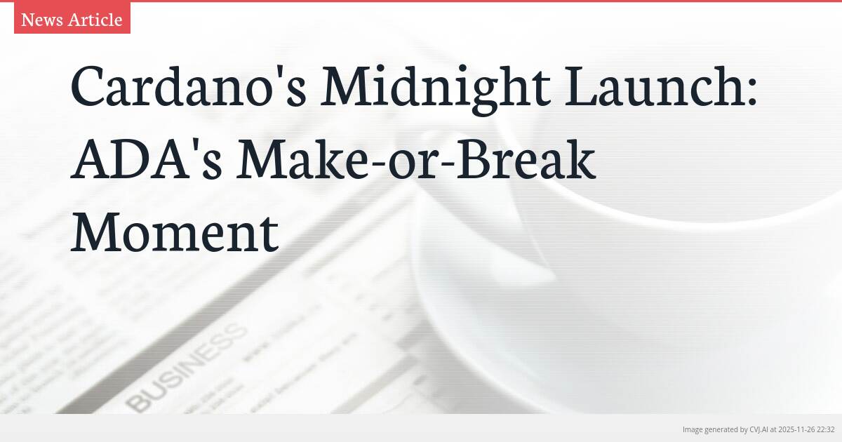 Cardano’s Midnight Launch: ADA’s Make-or-Break Moment