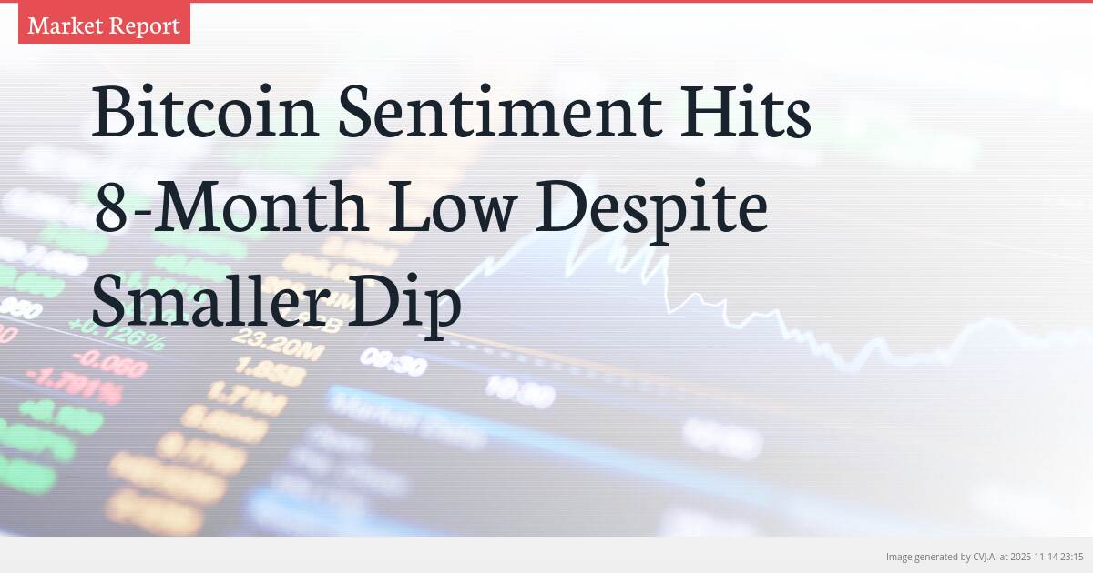 Bitcoin Sentiment Hits 8-Month Low Despite Smaller Dip