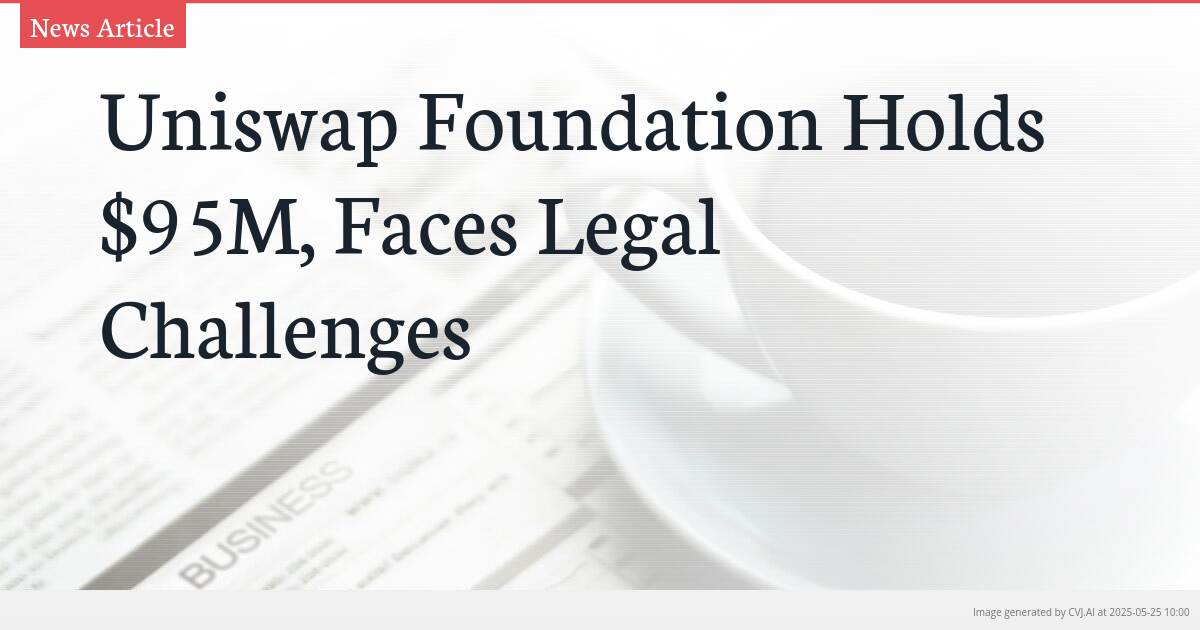 Uniswap Foundation Holds $95M, Faces Legal Challenges