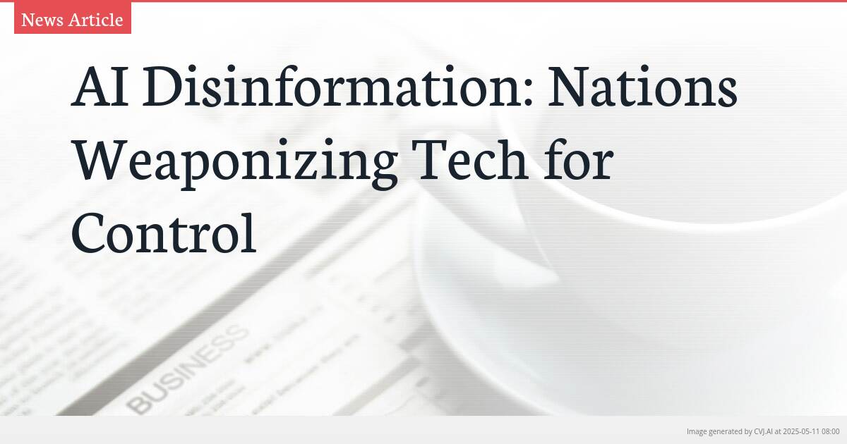AI Disinformation: Nations Weaponizing Tech for Control