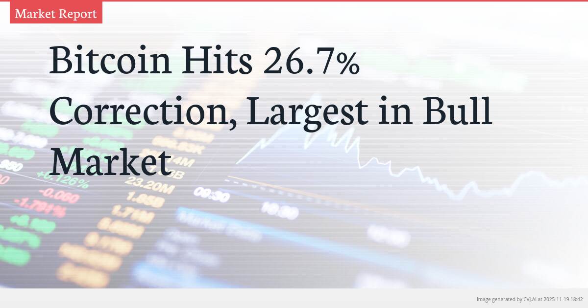 Bitcoin Hits 26.7% Correction, Largest in Bull Market