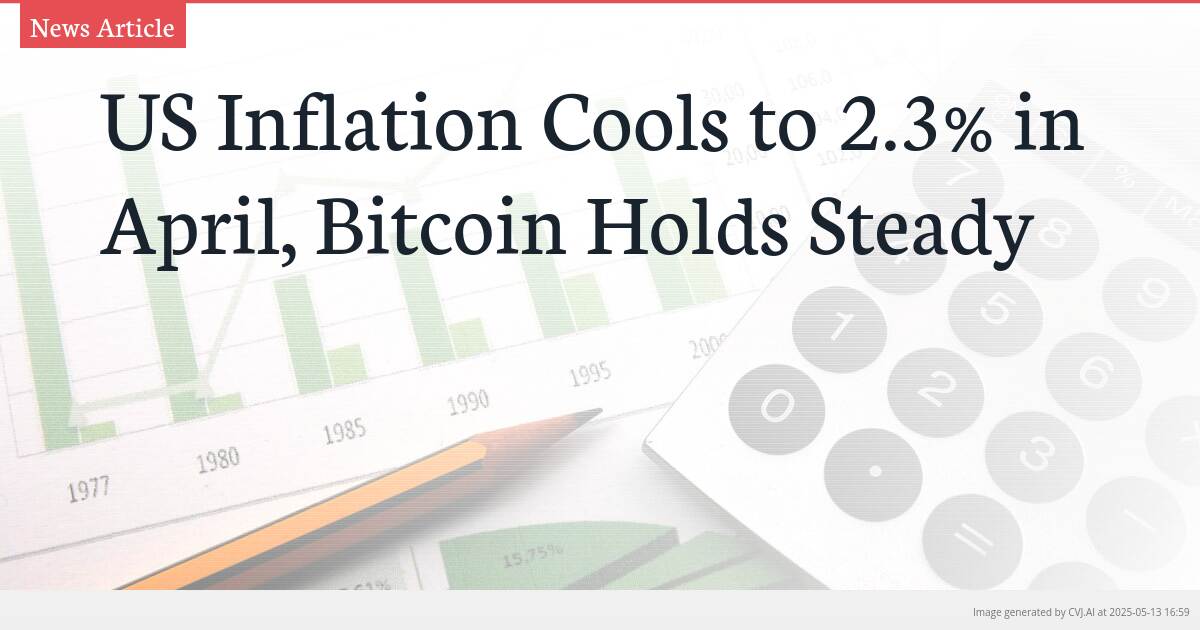 US Inflation Cools to 2.3% in April, Bitcoin Holds Steady