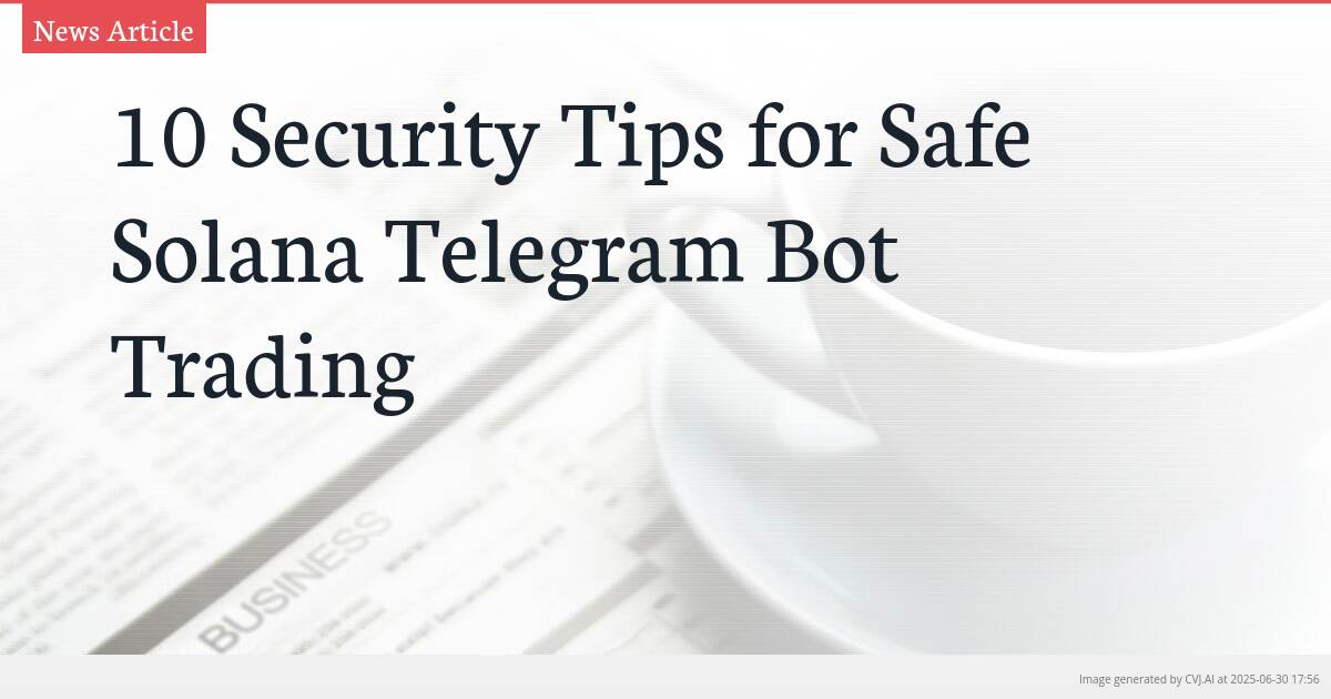 10 Security Tips for Safe Solana Telegram Bot Trading