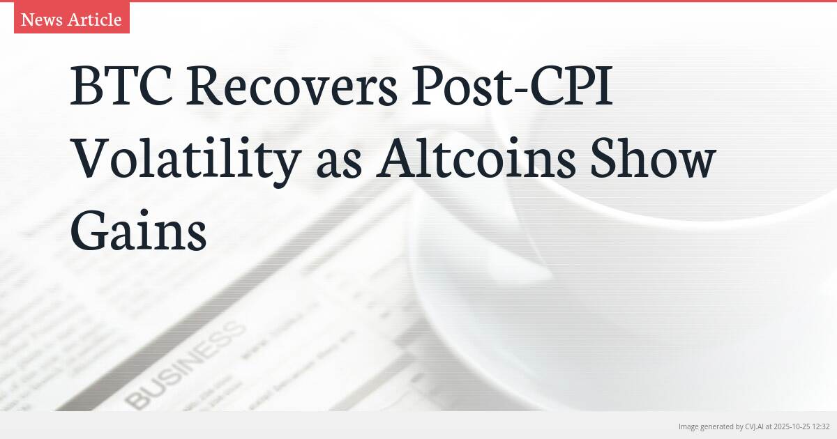 BTC Recovers Post-CPI Volatility as Altcoins Show Gains BTC Recovers Post-CPI Volatility as Altcoins Show Gains