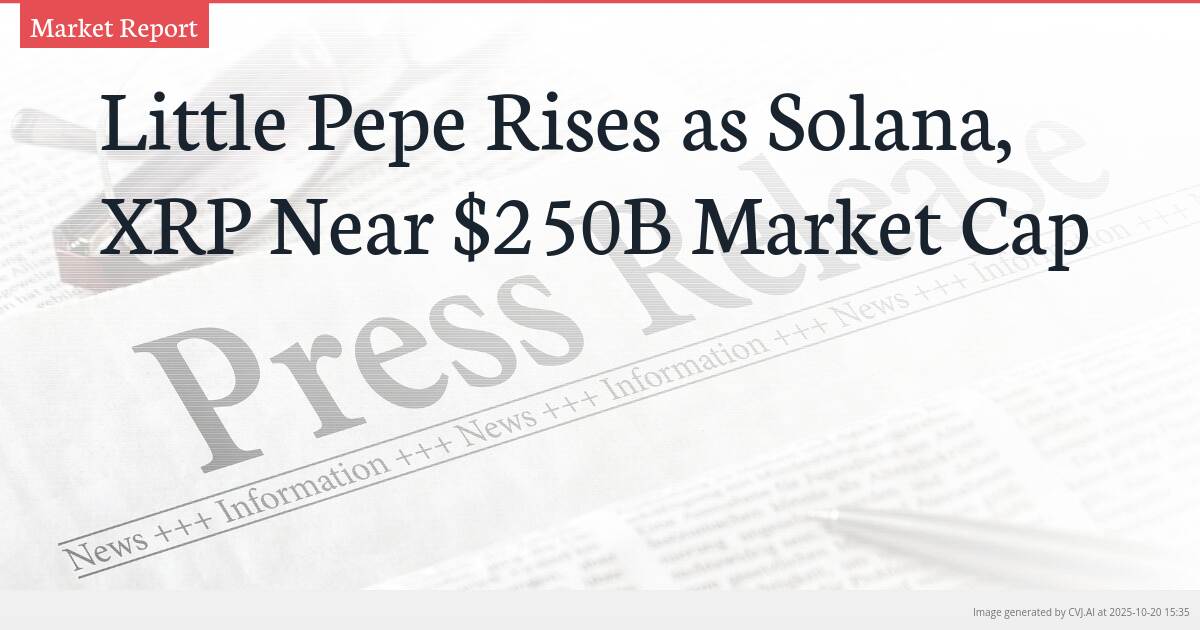 Little Pepe Rises as Solana, XRP Near $250B Market Cap