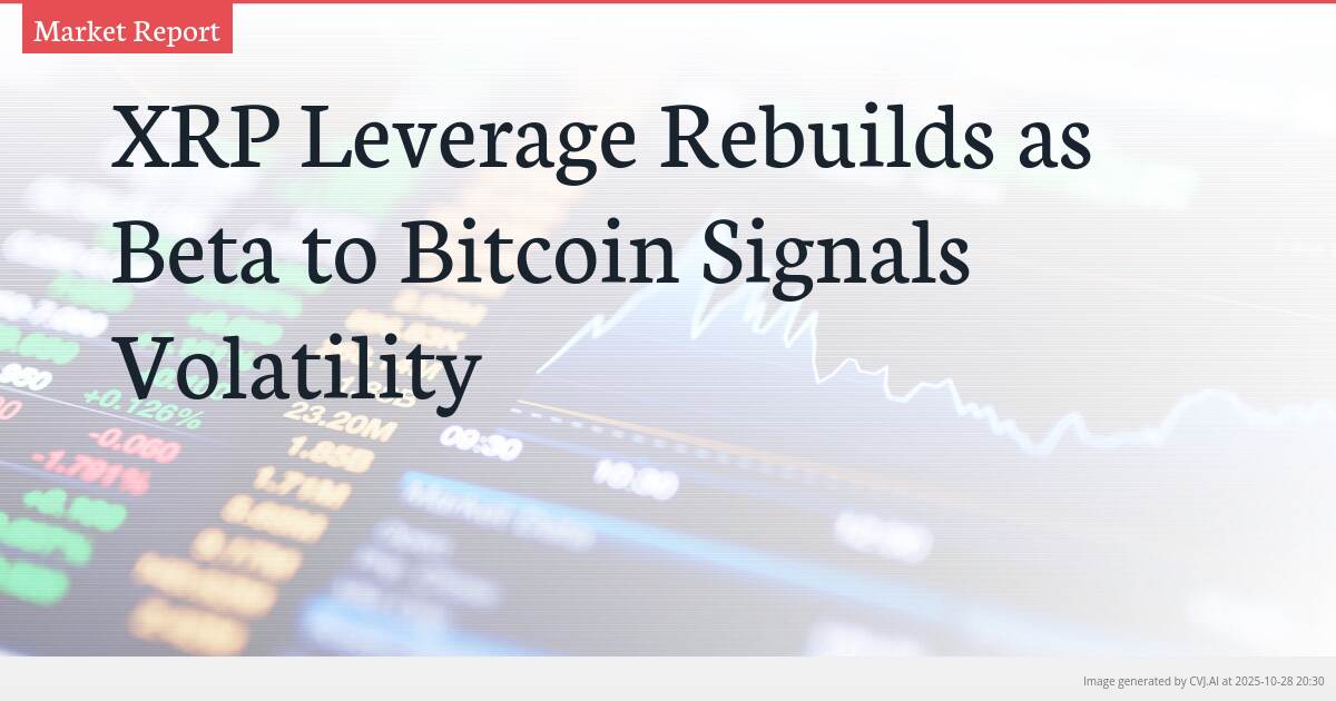 XRP Leverage Rebuilds as Beta to Bitcoin Signals Volatility