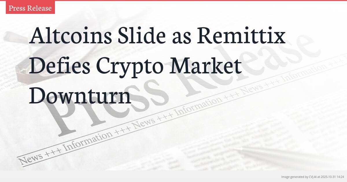 Altcoins Slide as Remittix Defies Crypto Market Downturn