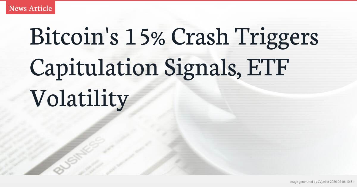 Bitcoin’s 15% Crash Triggers Capitulation Signals, ETF Volatility