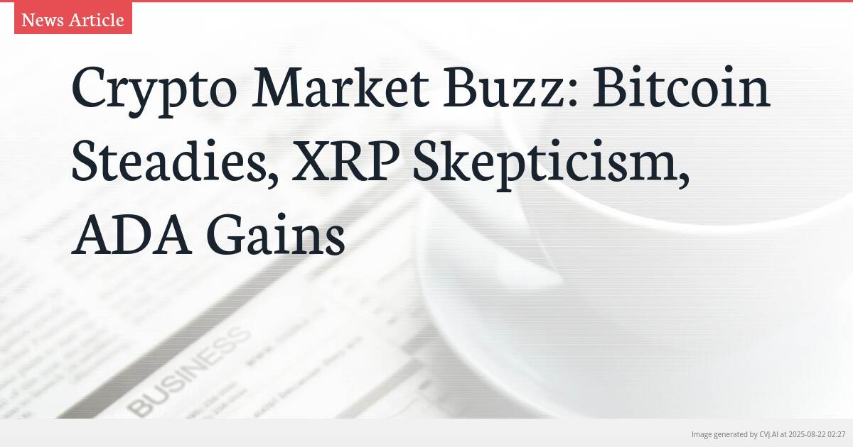 Crypto Market Buzz: Bitcoin Steadies, XRP Skepticism, ADA Gains