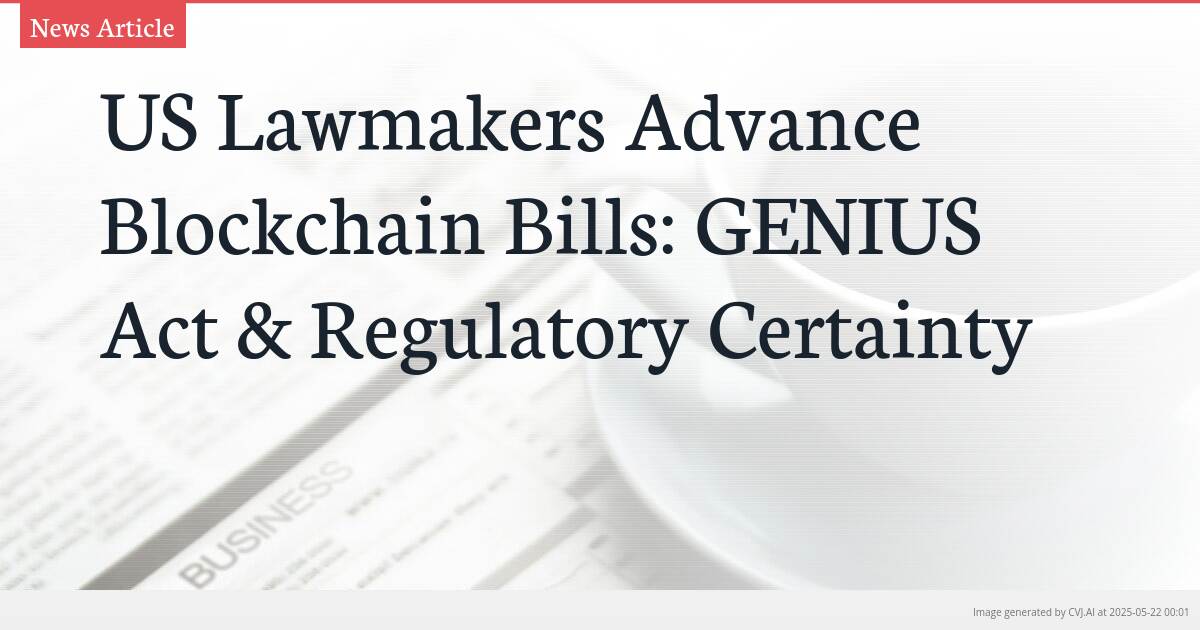 US Lawmakers Advance Blockchain Bills: GENIUS Act & Regulatory Certainty US Lawmakers Advance Blockchain Bills: GENIUS Act & Regulatory Certainty