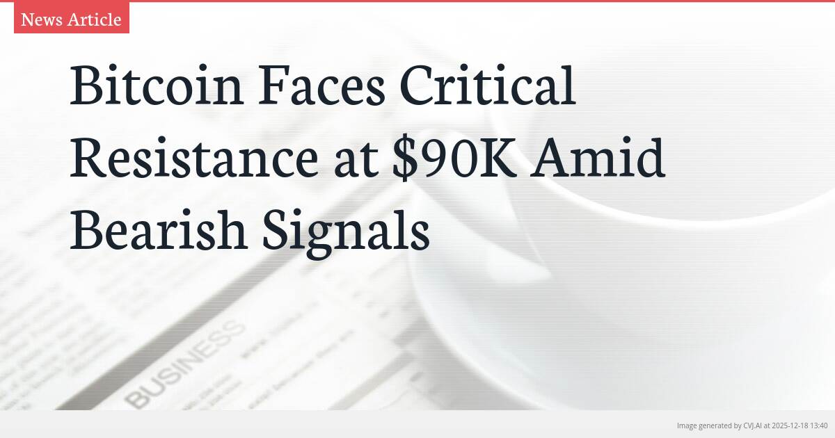 Bitcoin Faces Critical Resistance at $90K Amid Bearish Signals