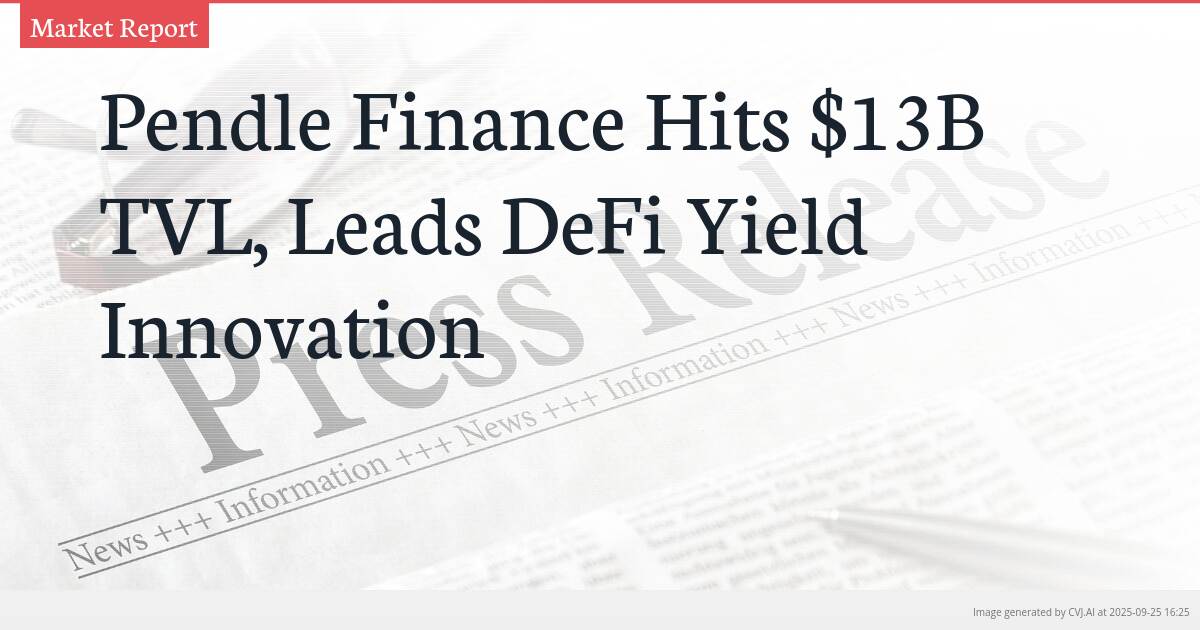 Pendle Finance Hits $13B TVL, Leads DeFi Yield Innovation
