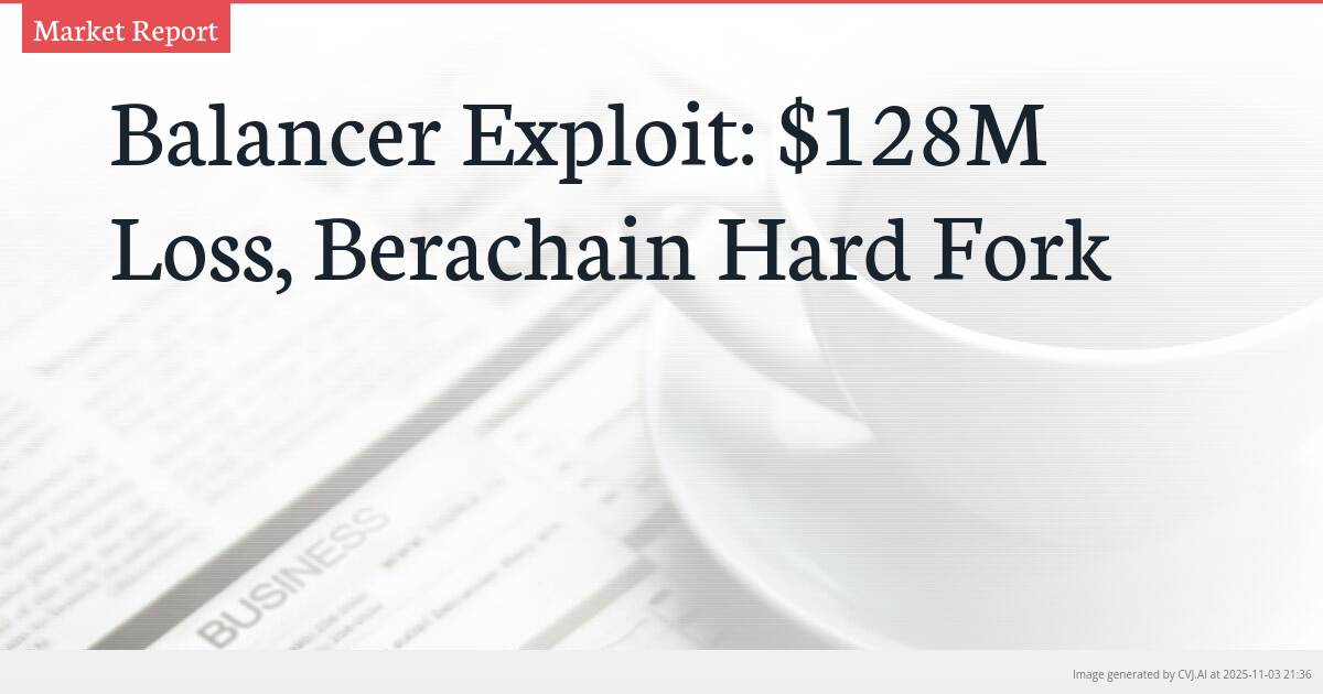 Balancer Exploit: $128M Loss, Berachain Hard Fork
