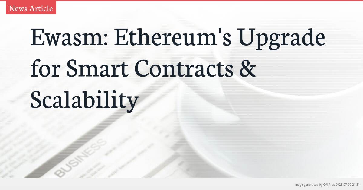 Ewasm: Ethereum’s Upgrade for Smart Contracts & Scalability